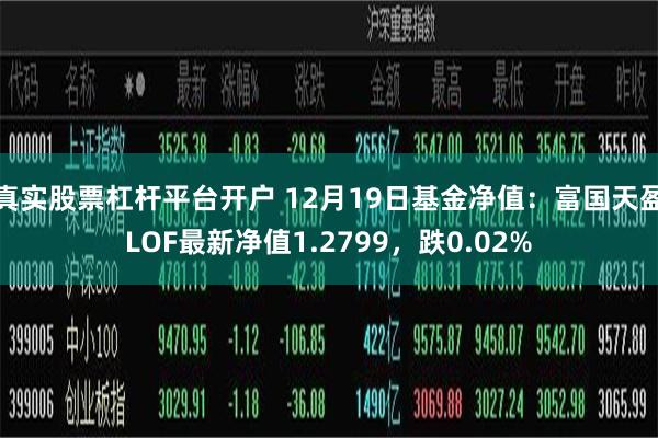 真实股票杠杆平台开户 12月19日基金净值：富国天盈LOF最新净值1.2799，跌0.02%