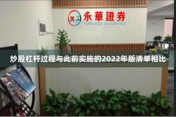 炒股杠杆过程与此前实施的2022年版清单相比